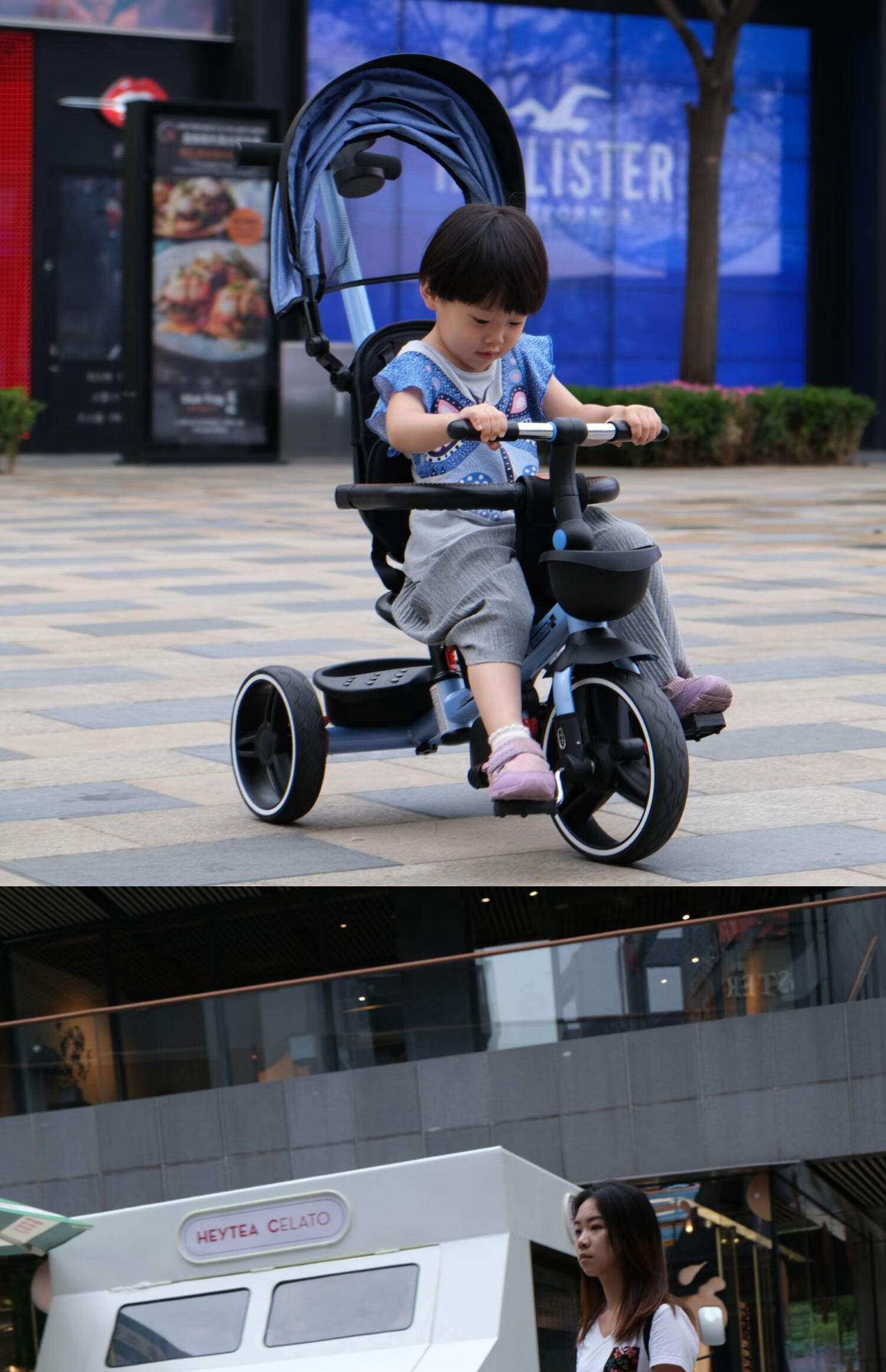 好莱福遛娃神器儿童三轮车手推三轮车折叠双向推行宝宝脚踏车15岁便携