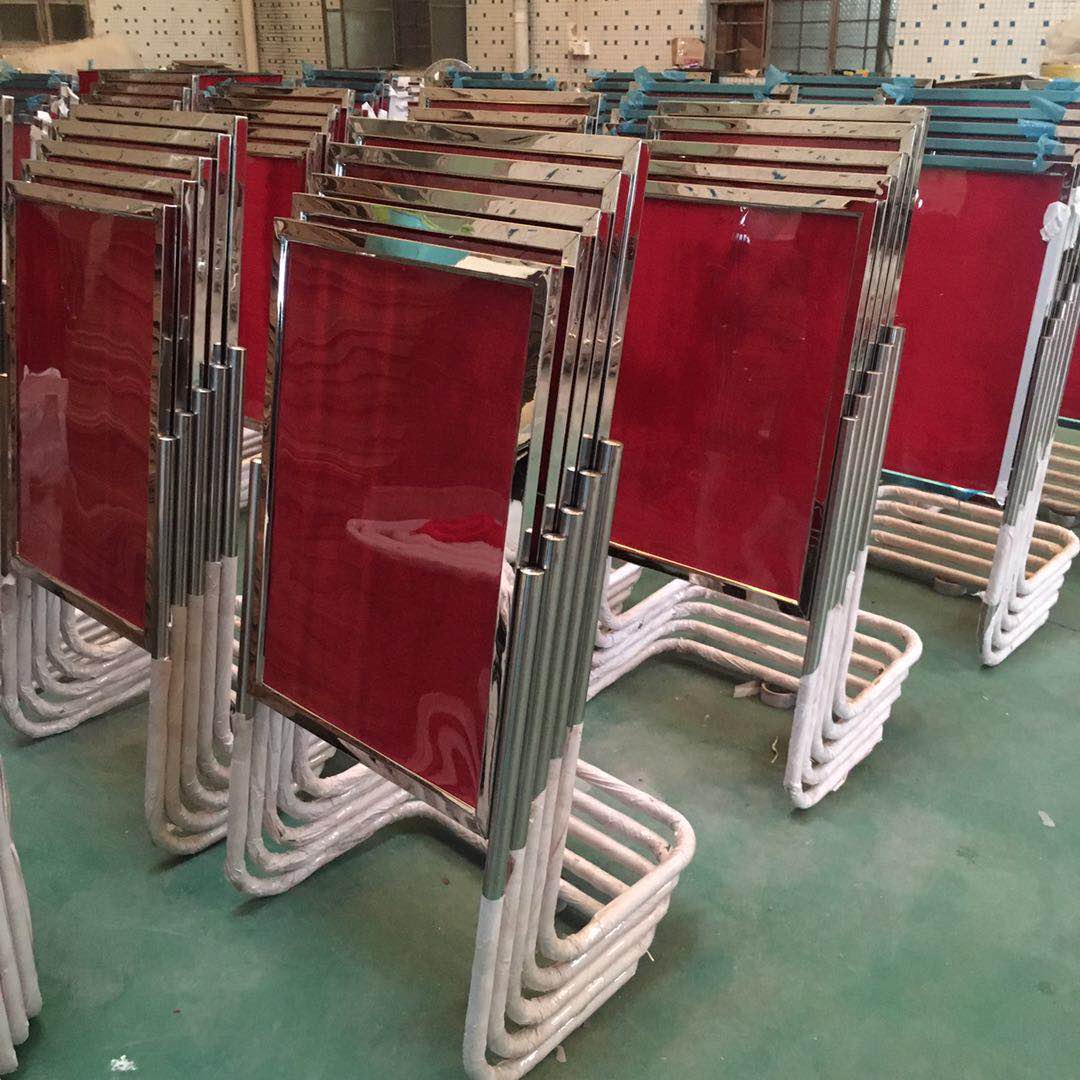 展架l脚指示牌立式酒店海报架招聘立牌a型展示架不锈钢6080l脚特价款