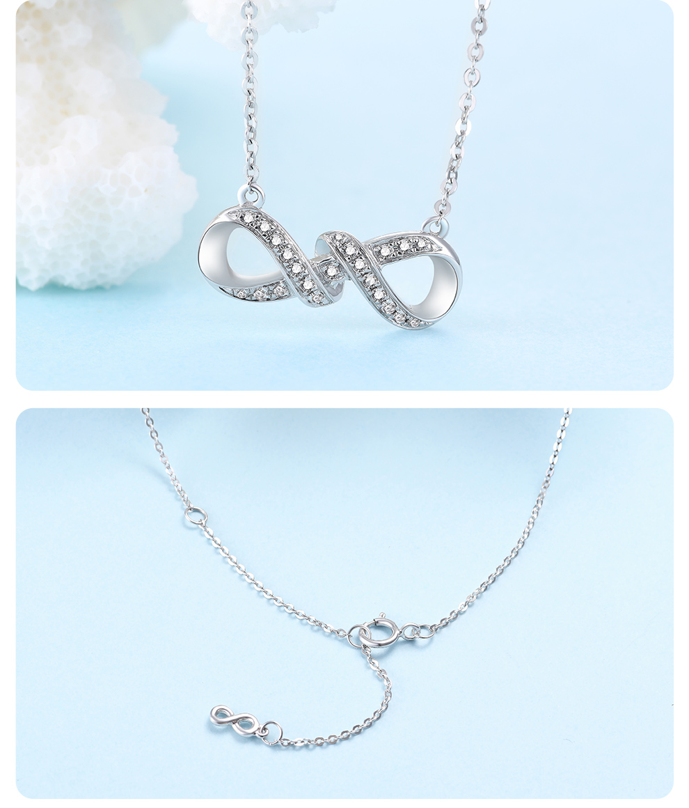 荟萃楼珠宝 18k金钻石套链k白色项链坠婚庆套装 红线系列-与你情结