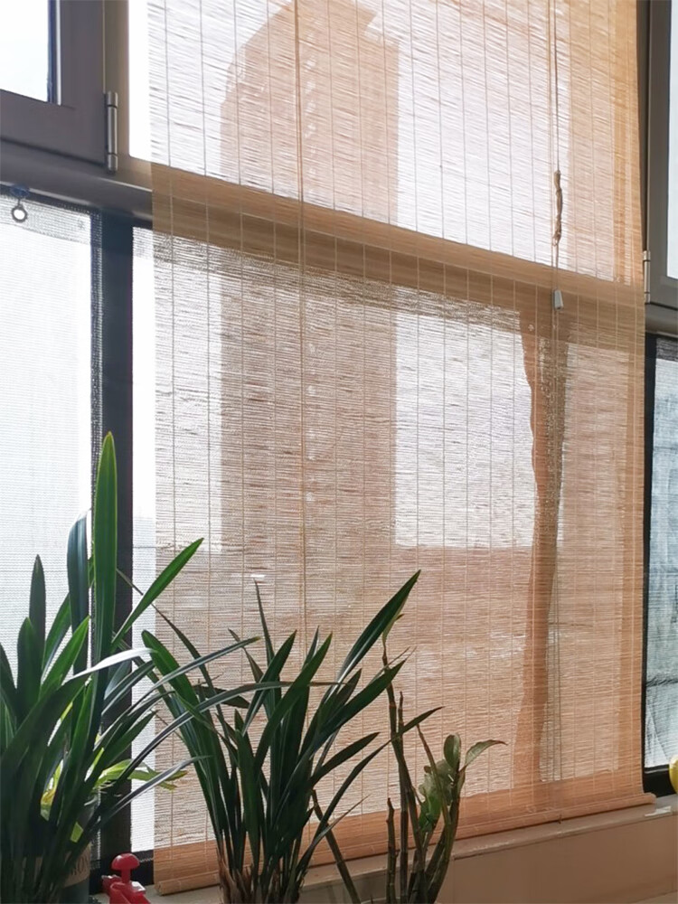 竹制百叶窗帘新中式竹帘卷帘百叶窗帘日式竹帘子免打孔安装百叶窗门帘