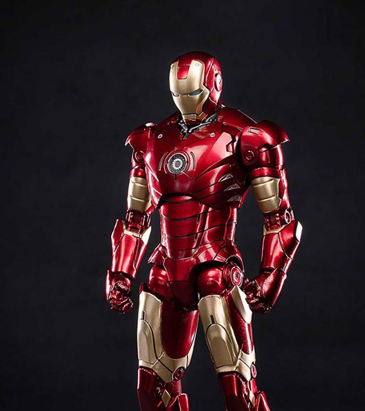 托尼史塔克钢铁侠战甲手办 漫威钢铁侠mk7玩具格纳库复仇者联盟周年