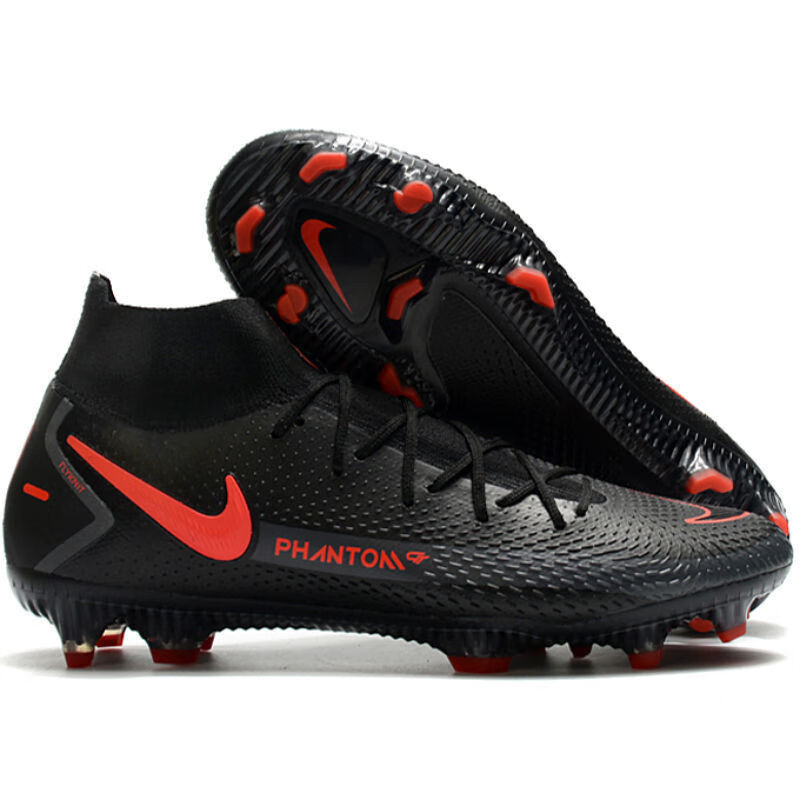 刺客phantomgt高帮ag暗煞cr7内马尔男女fg钉足球鞋人造草tf儿童鞋 黑