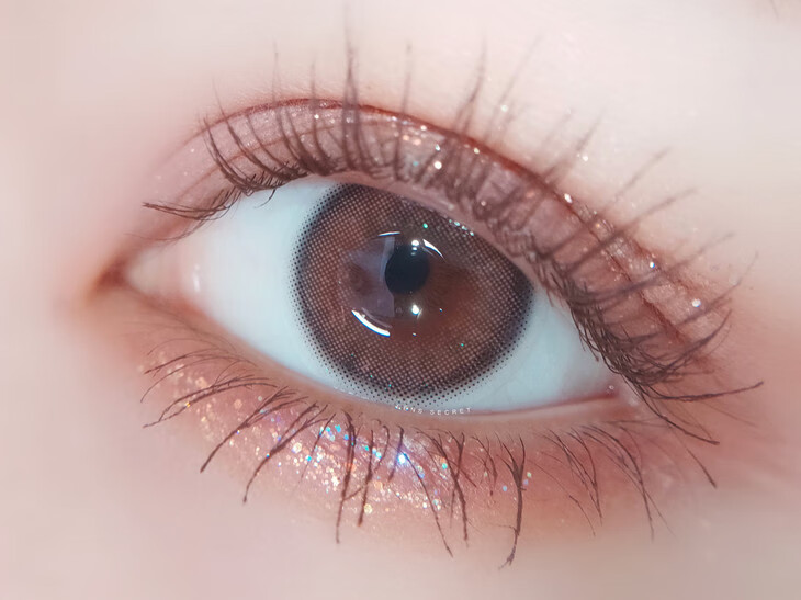 韩国进口高级硅水凝胶色隐形眼镜年抛 lenssecret美瞳粉金小直径自然