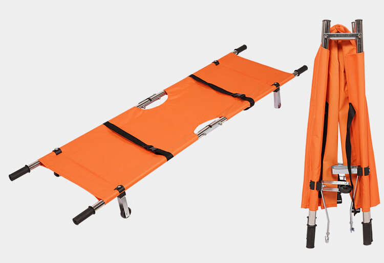 医家用折叠多功能担架加厚铝合金不锈钢简易担架车消防急救单架 铁