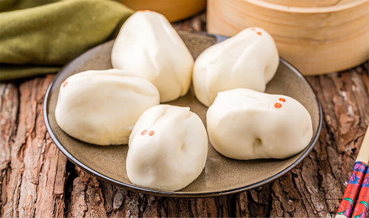 玉兔甜包动物兔子奶黄包12个酒店点心饭店主食卡通包子蒸