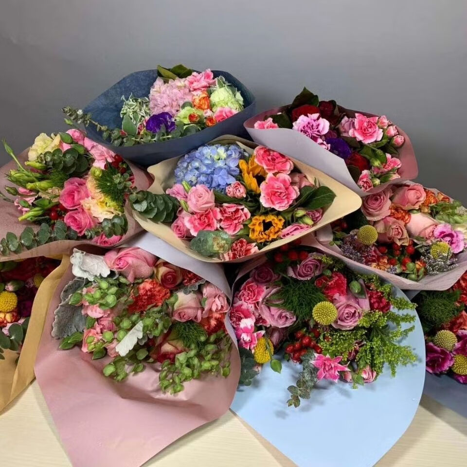 真花束玫瑰花百合花速递鲜花批发家用 橙黄系混搭花束【12枝左右】