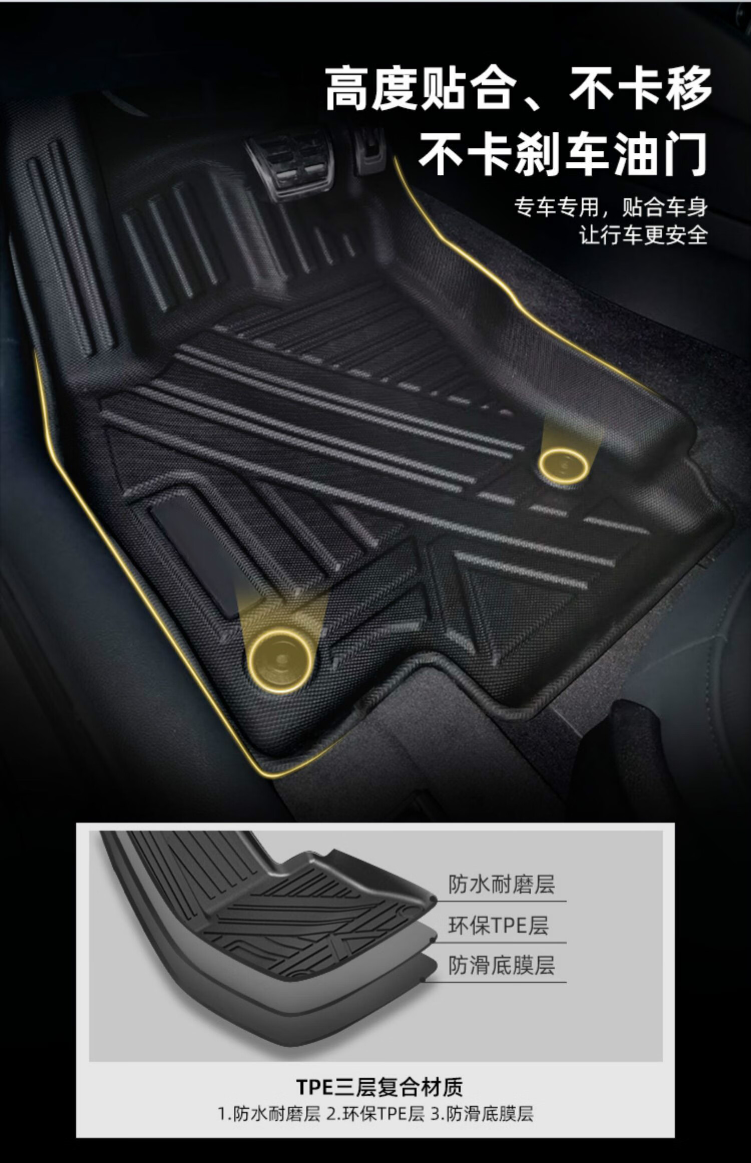 适用红旗hs5脚垫红旗h5脚垫红旗h7红旗hs7红旗h9汽车脚垫主驾驶防水垫