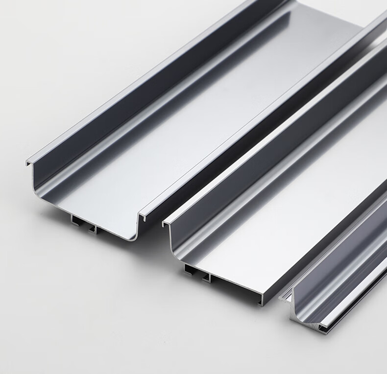 橱柜免拉手铝材型材厨房柜门隐形把手嵌入式l型u型内嵌凹槽暗扣手 铝