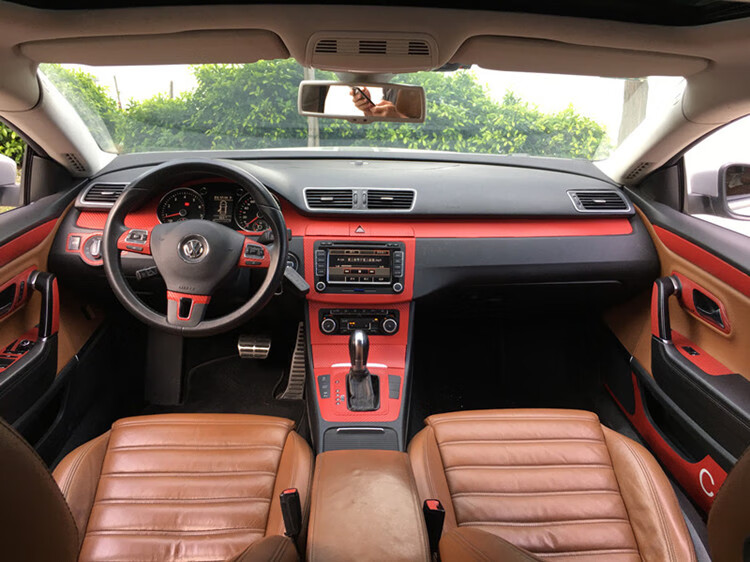 适用于21款大众cc改装内饰贴10至18款大众cc纸中控内饰装饰改色贴膜爆