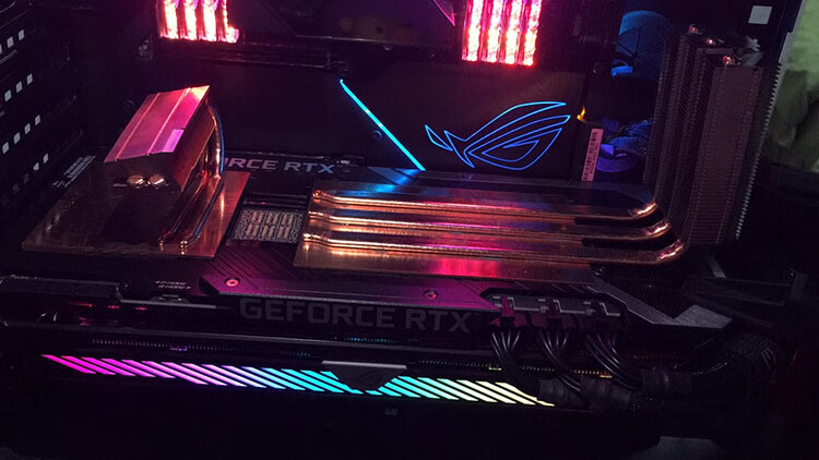 显卡背板散热器 rtx3090电脑显卡背板纯铜散热片3060 3080显卡散热器