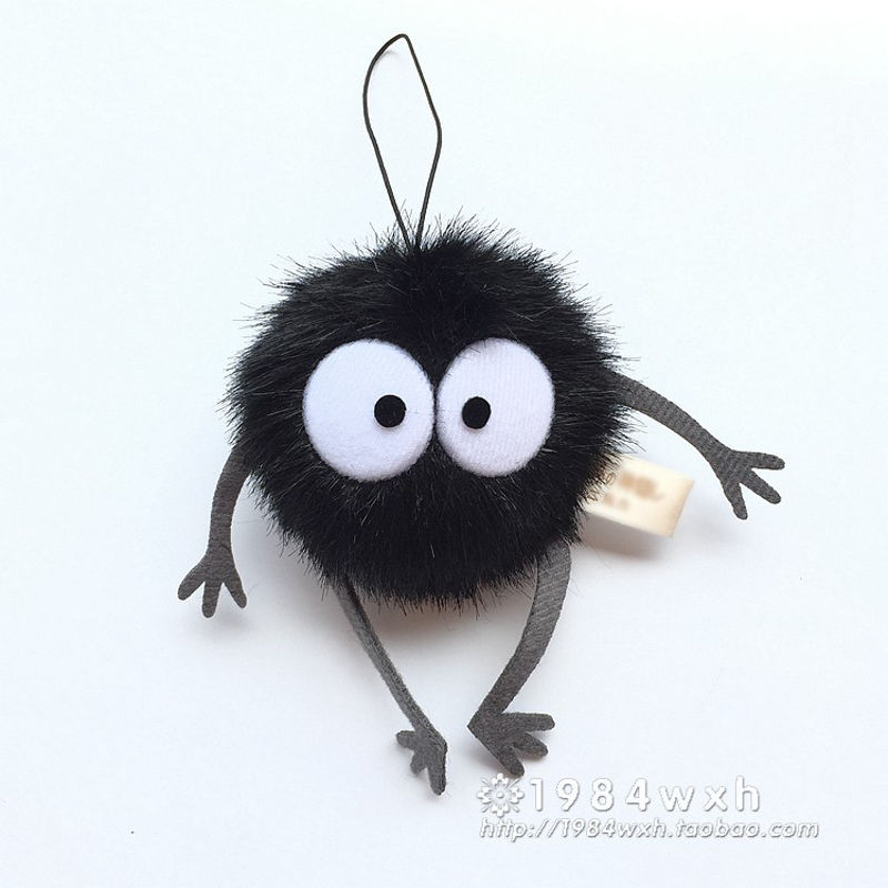 碳球精灵钥匙扣黑炭公仔挂件毛绒玩偶女韩国可爱卡通书包包挂饰 碳球
