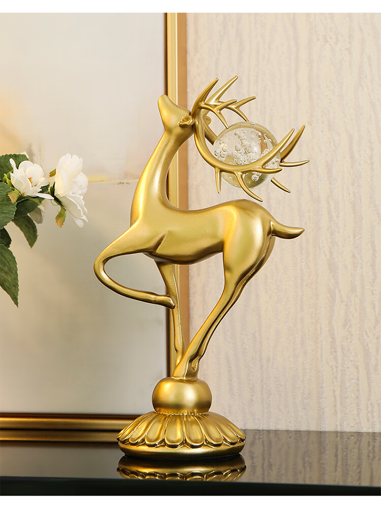 纤雅洁轻奢现代鹿摆件高端大气客厅办公室酒柜艺术创意简约家居软装