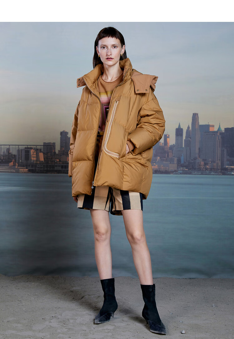 【商场同款】谜底21新品oversize面包服中长款羽绒服女204my2409 中