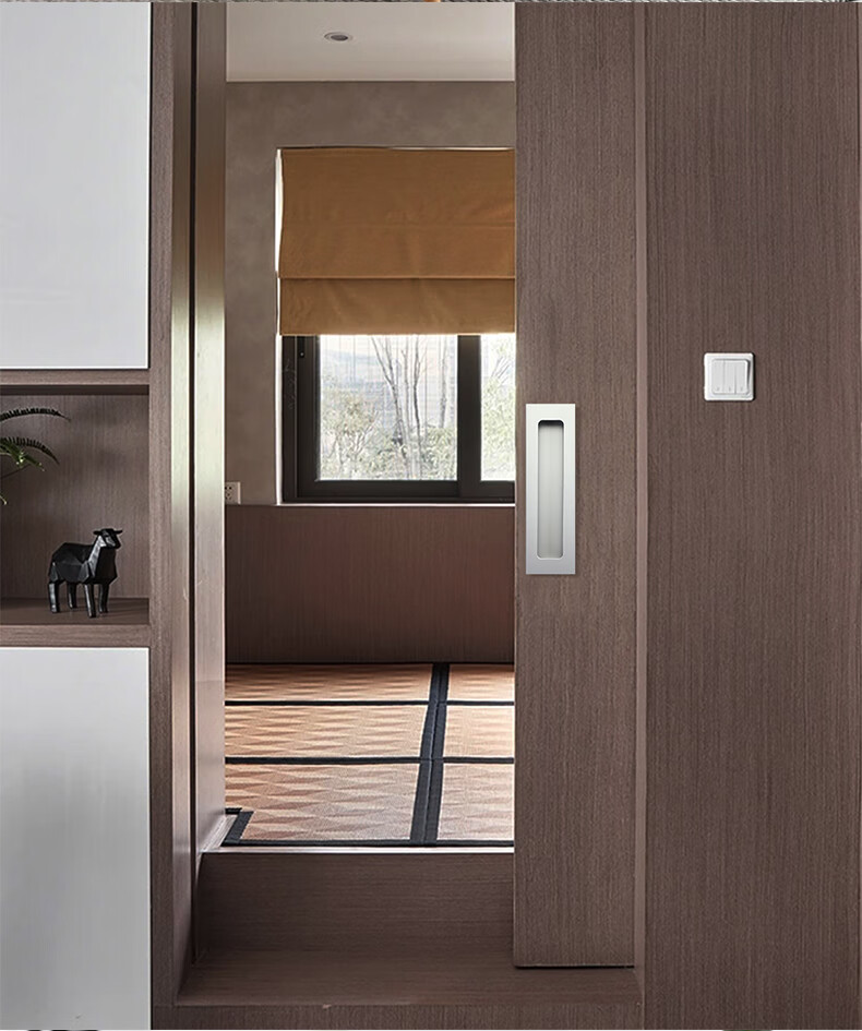 新款嵌入式暗拉手柜门太空铝衣柜橱柜隐形门把手推拉抽屉门拉手a款