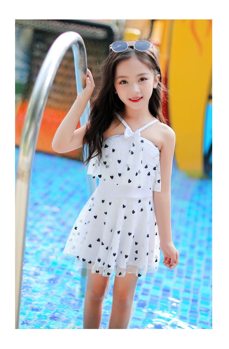 女童泳衣儿童连体公主裙式宝宝泳衣女童幼儿洋气中大童游泳衣平角