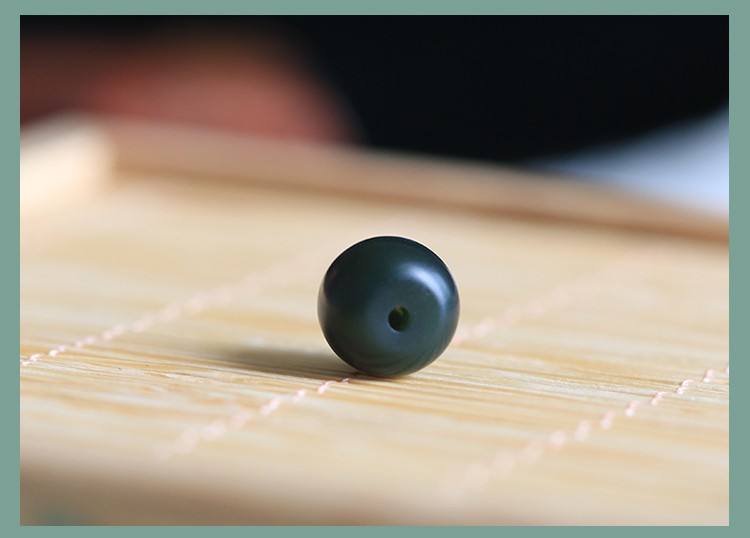 妙聚福和田玉一细青玉老型珠散珠子鼓珠老形桶珠diy文玩佛珠手串配饰