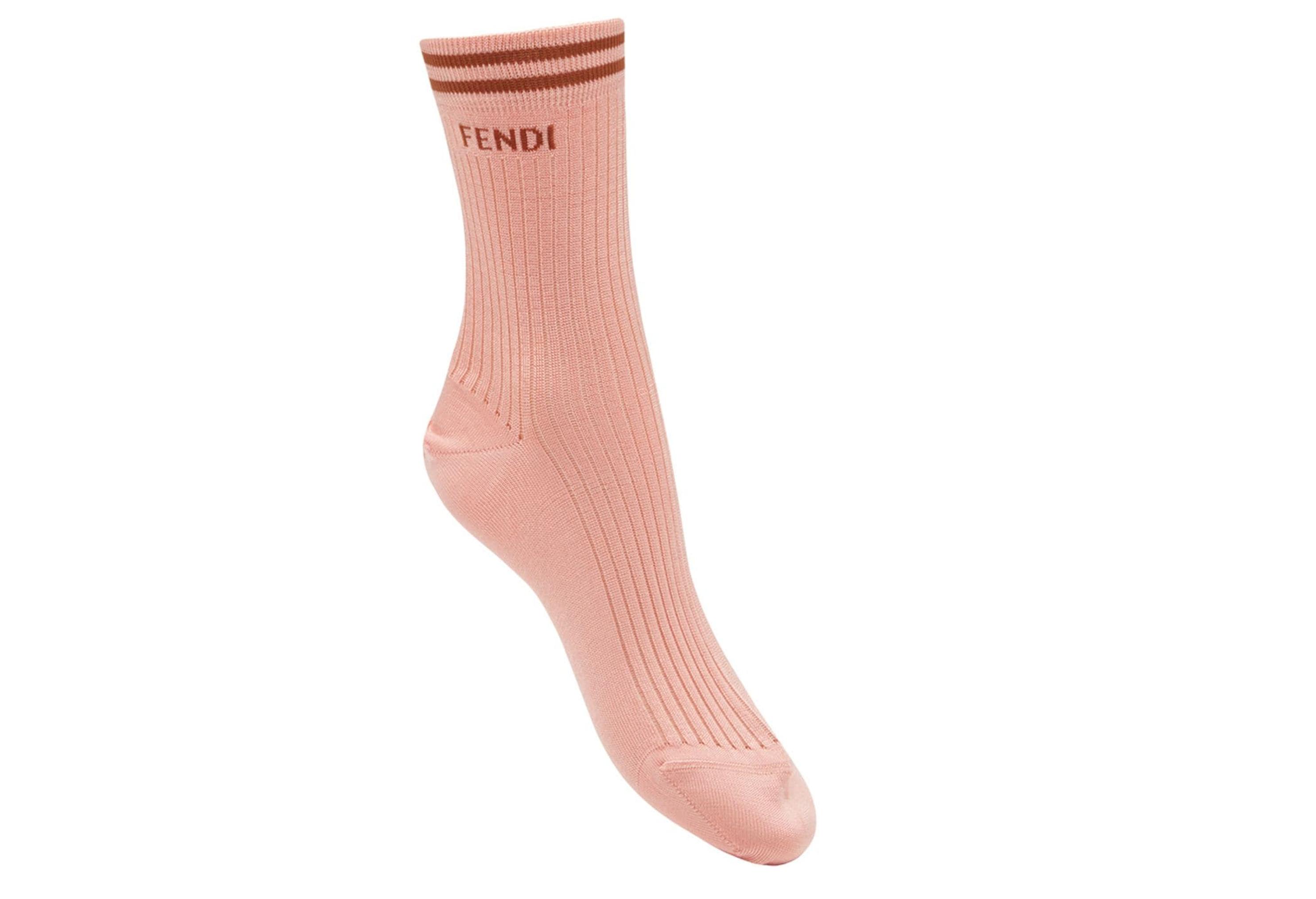 芬迪(fendi)20秋冬女士logo细节针织袜 黑色 m/l【图片 价格 品牌