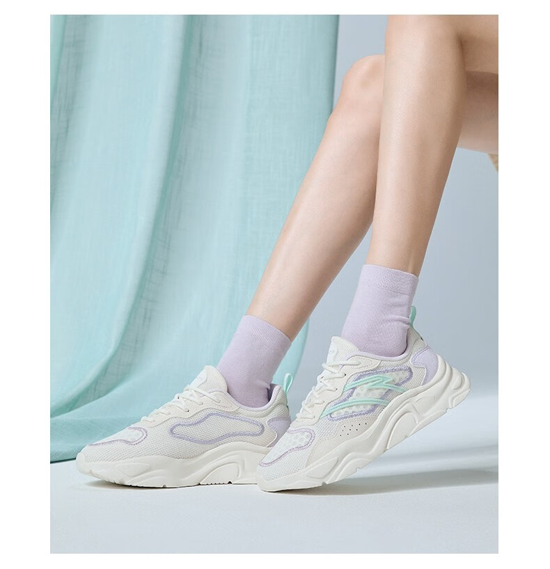 【千禧】安踏休闲鞋女鞋秋冬季复古厚底运动鞋透气老爹鞋官方旗舰