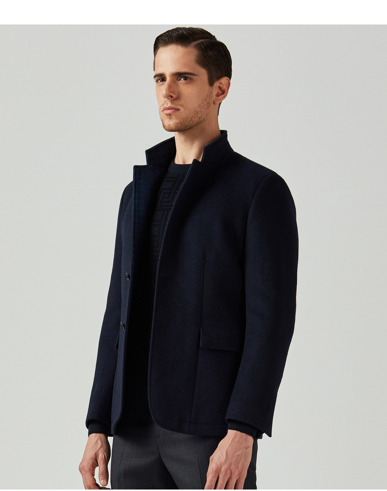 劲霸男装短款毛呢茄克专柜新品商务男士立领秋季保暖外套bzwa3905