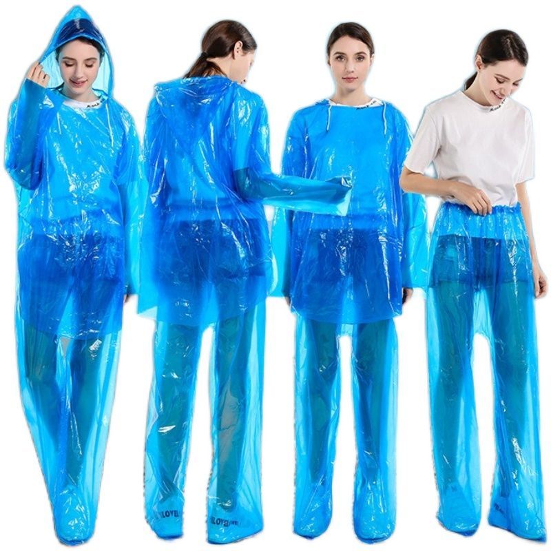 雨衣套装分体雨衣雨裤一次性雨衣 加厚分体雨披包脚雨裤 户外旅游防水