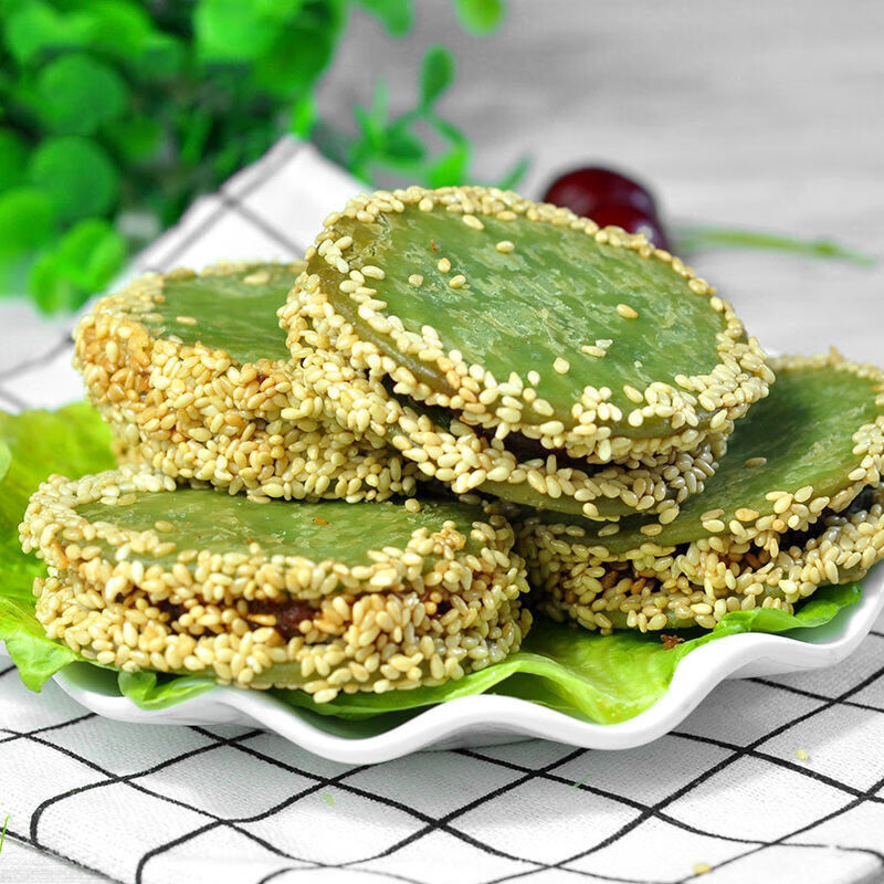 绿茶佛饼广式糕点点心早茶酒店食材油炸糕点 2袋【图片 价格 品牌