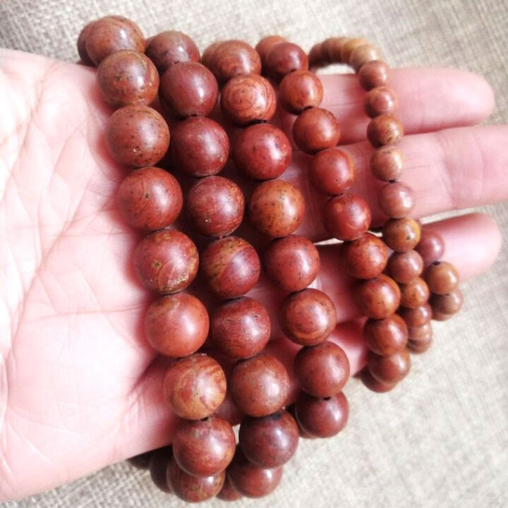 红砭石手串泗滨砭石手链男女款富贵红砭石养生手串项链舒筋通络矾石