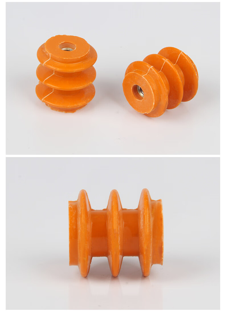 seiso低压配电柜箱零线排绝缘子波纹黄色绝缘柱阻燃树脂绝缘柱螺杆