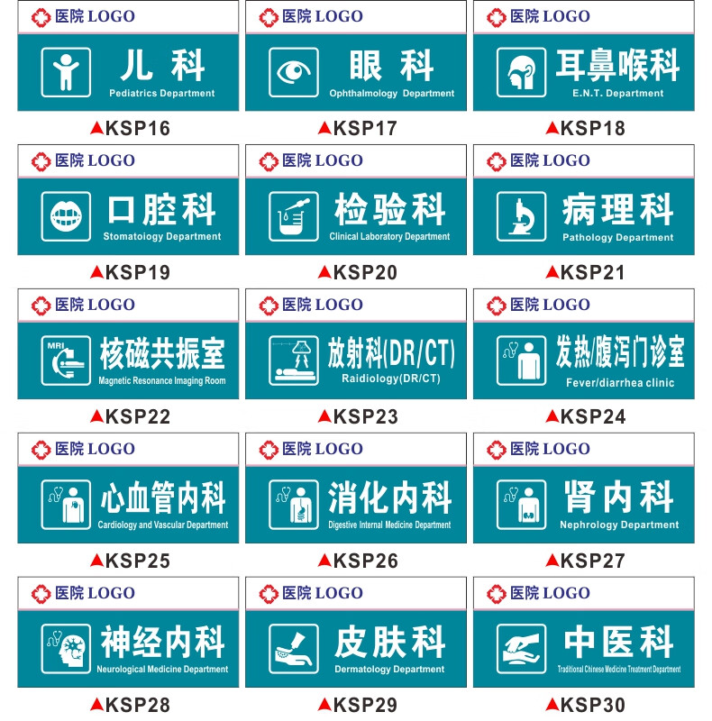 全套医院科室牌社区诊所导视牌医院标牌指示牌中医内科牙科口腔门诊室