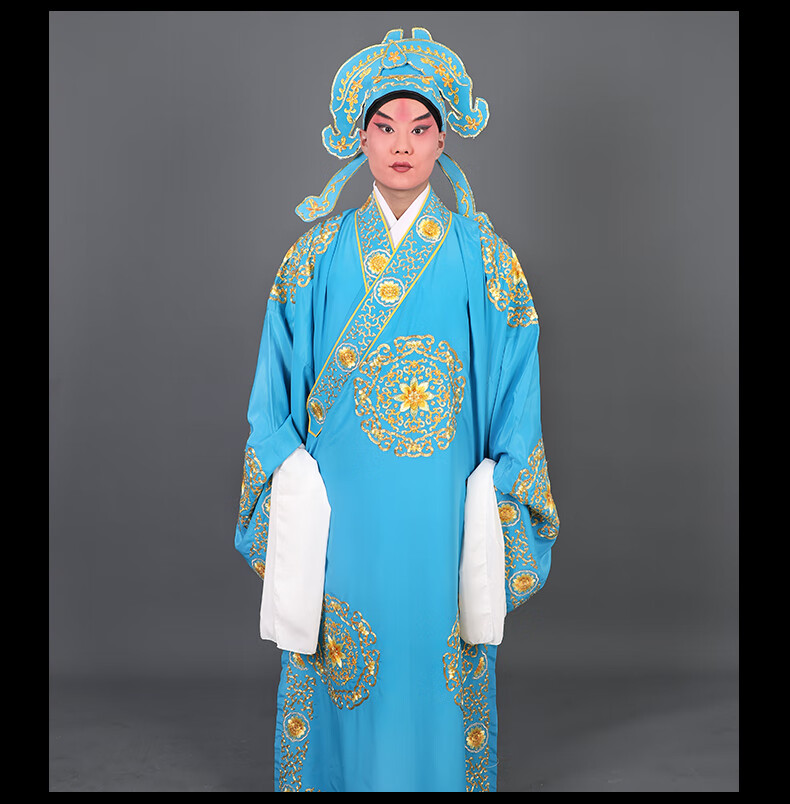 京剧服装武生戏曲戏剧衣袍戏剧演出武将将经典传统戏服团花武袍剑衣