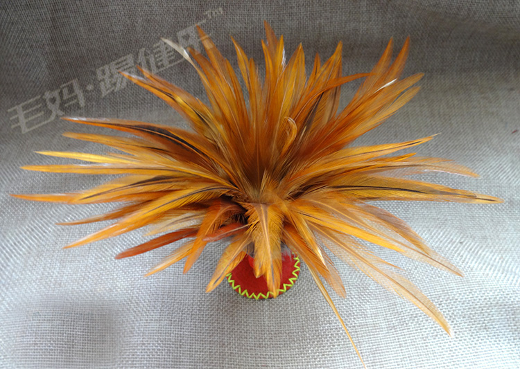 踢毽子比赛专用毛妈手工真鸡毛毽子儿童户外玩具本色键子运动彩羽毛大