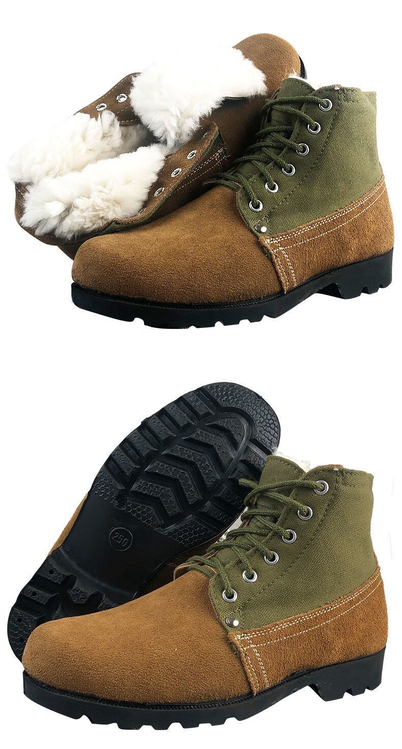 tpwr3515冬季棉靴老式大头鞋保暖毛皮鞋耐磨防寒靴劳保东北羊毛大棉鞋