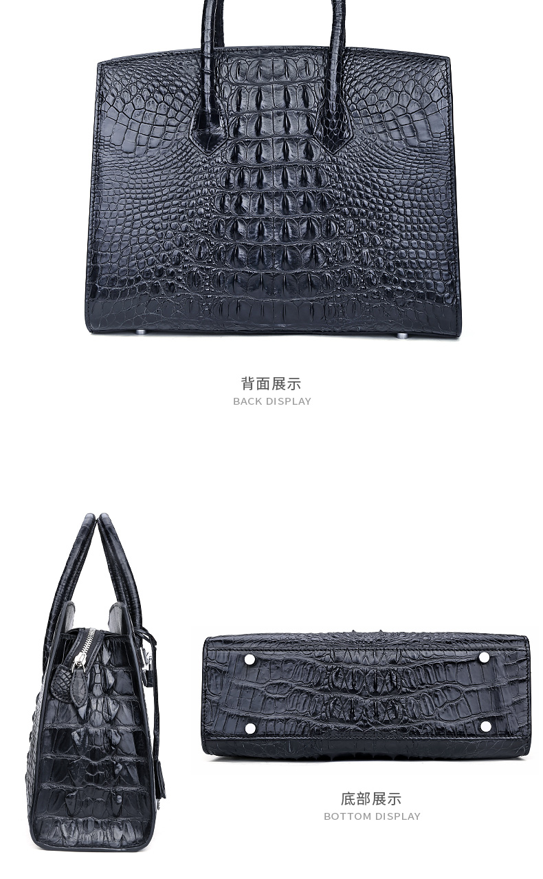 意大利gavadi卡梵蒂新款鳄鱼皮女士手提包时尚大容量真皮女包潮流个性