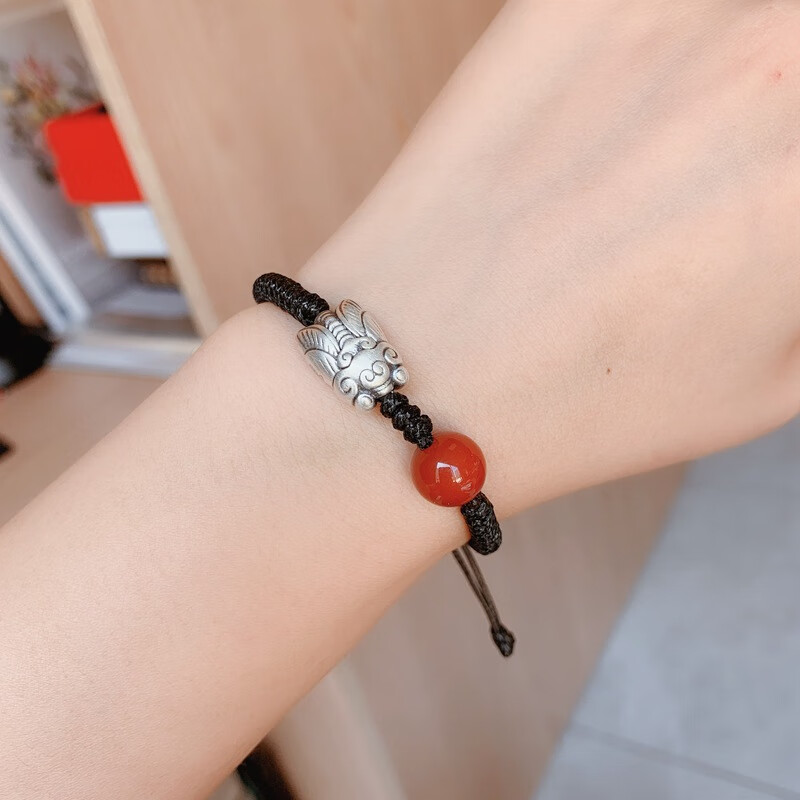 999蝉鸣手绳一鸣惊人逢考必过红绳手链南红情侣手饰3d金蝉配件足银