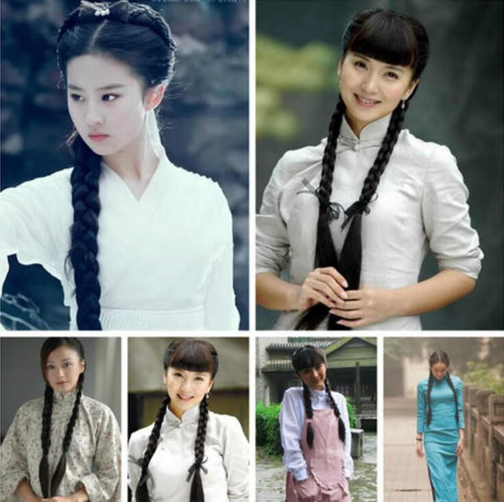 世雅秧歌大辫子麻花辫舞蹈影视假发辫子古装辫子民国学生单头麻花辫子