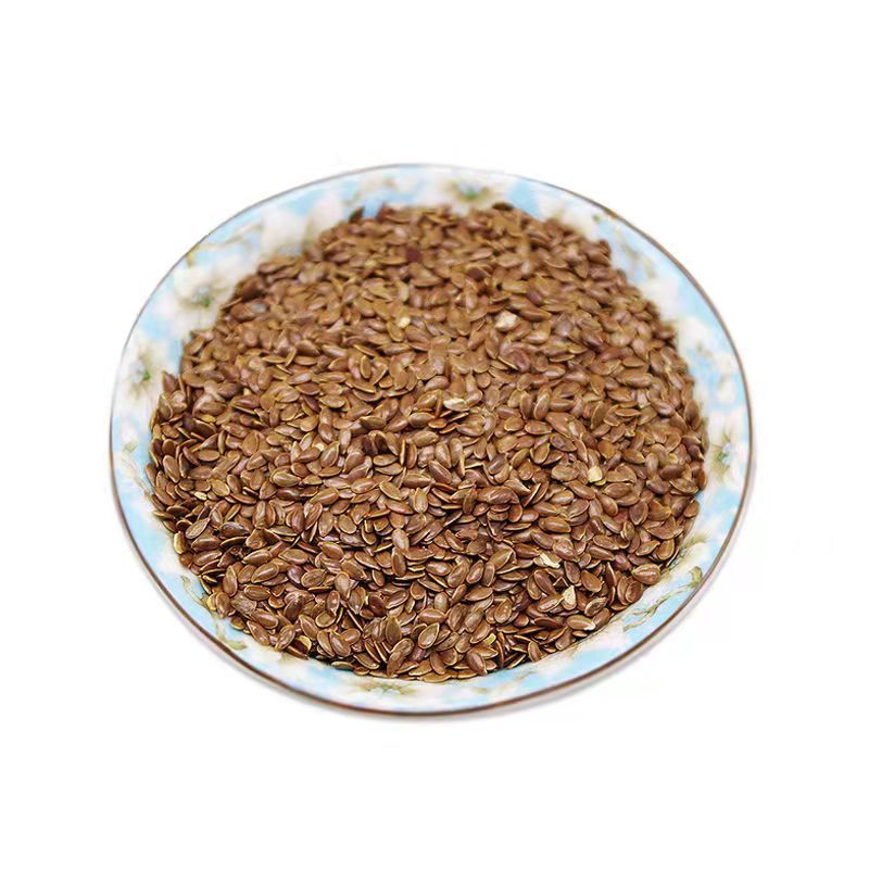 棕色亚麻籽内蒙古正宗黄金胡麻籽褐色熟亚麻籽即食可榨油龙觇熟亚麻籽