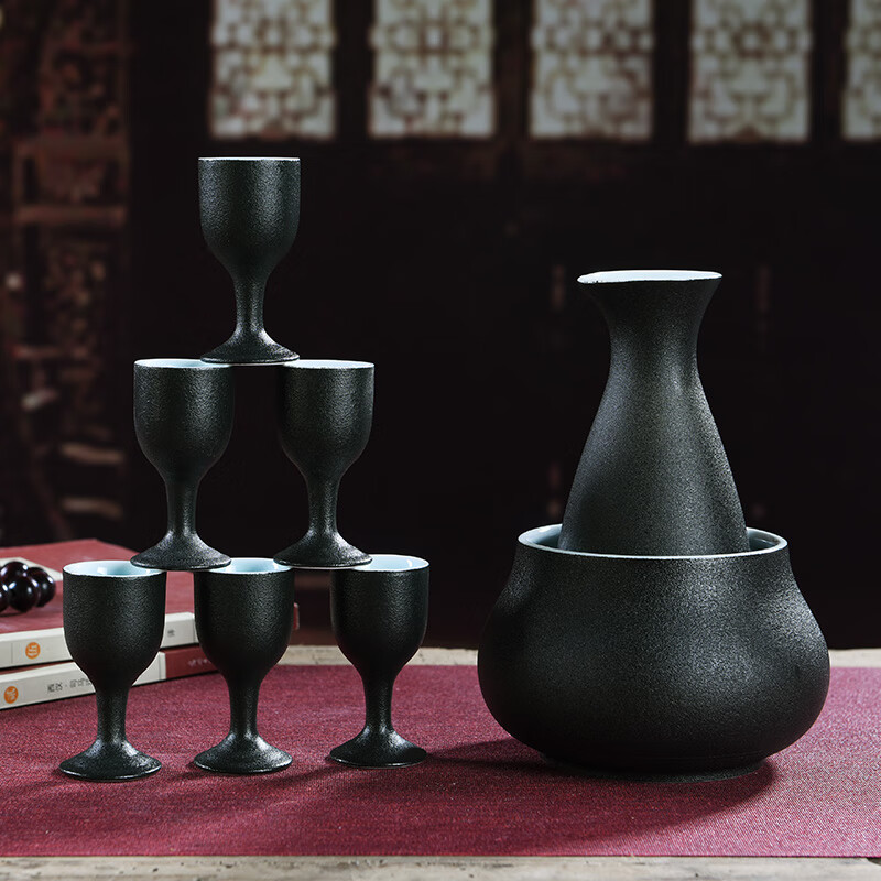 白酒杯分酒器酒具套装家用清酒杯烫酒壶小酒盅步步高升1壶4杯3两装