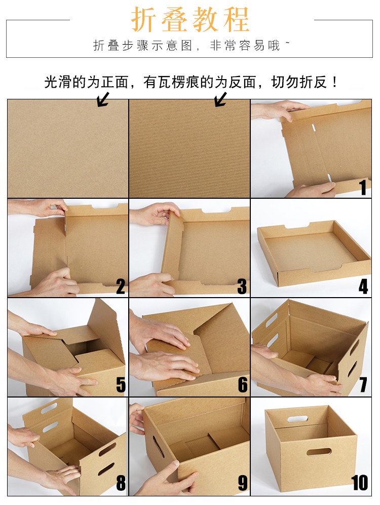 纸箱底部折叠方法图解图片