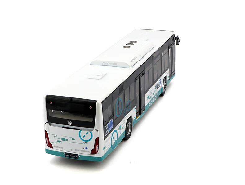 136原厂汽车模型福田欧辉电动巴士北京公交车智蓝版欧辉金色大巴大号