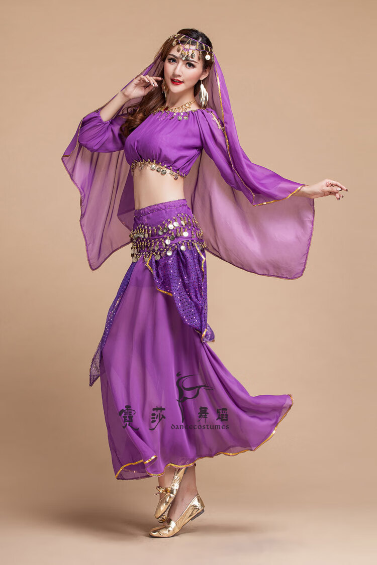 印度舞演出服新款练功服 练习练功舞蹈套装 肚皮舞表演服装女士东方舞