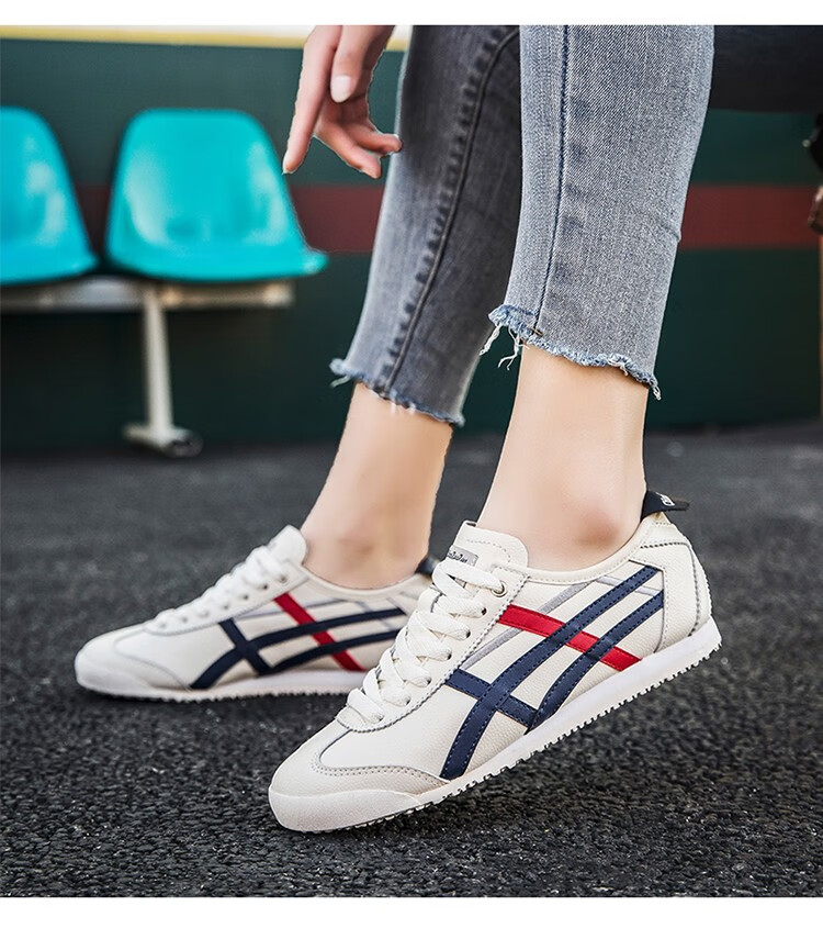 老虎鞋 tiger官方泰格同款tiger男女鞋经典黑金运动休闲鞋老虎牌真皮