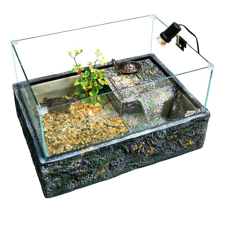 玻璃乌龟缸带晒台别墅客厅小型家用鱼缸养龟专用饲养箱生态缸水龟套餐