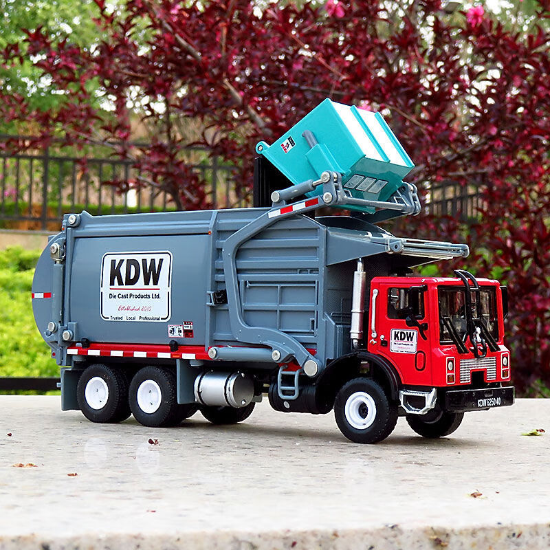 盒装合金工程车物料运输车环卫清理垃圾车金属仿真车模型送儿童生日