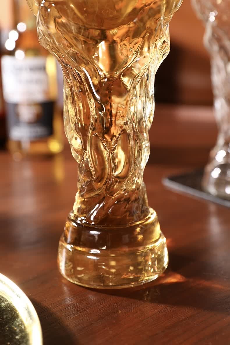 2022卡塔尔世界杯啤酒杯大力神玻璃大容量创意酒吧水杯周边纪念品足球