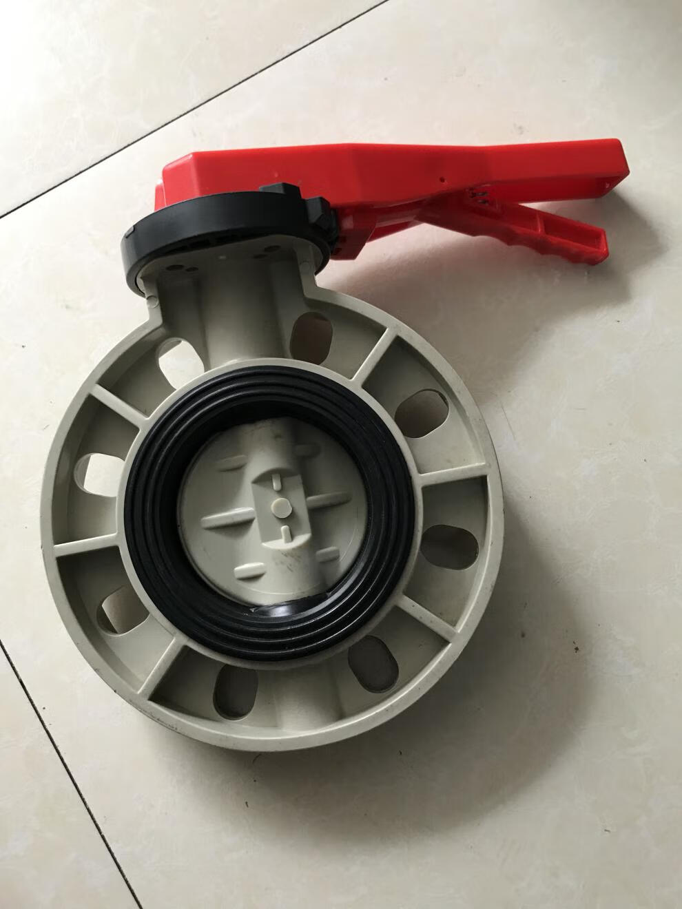 定制定制pph蝶阀pp米黄色蝶阀 ppr碟阀 pp手柄式蝶阀 手把蝶阀 20-200