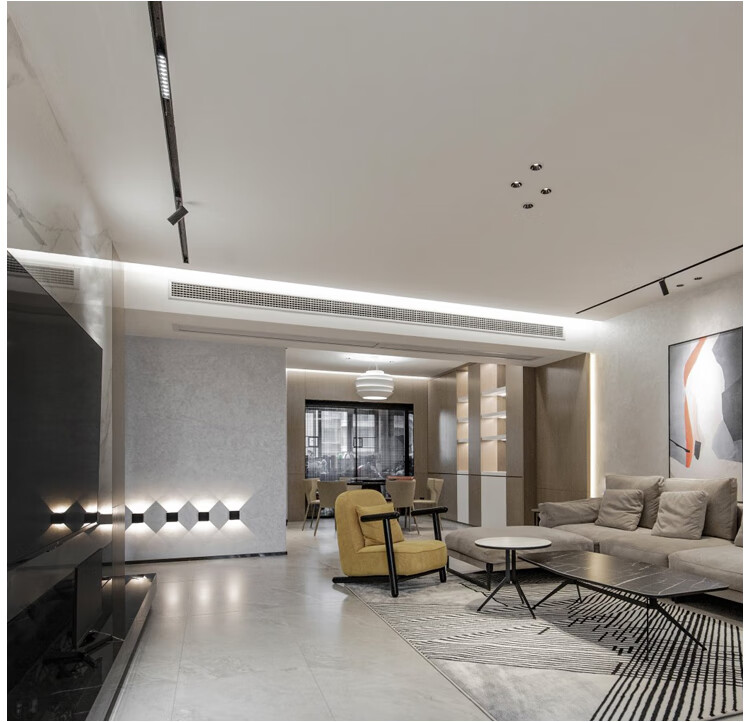 35宽磁吸轨道灯嵌入式暗装无边框无主灯客厅led明装射灯导轨灯槽 100