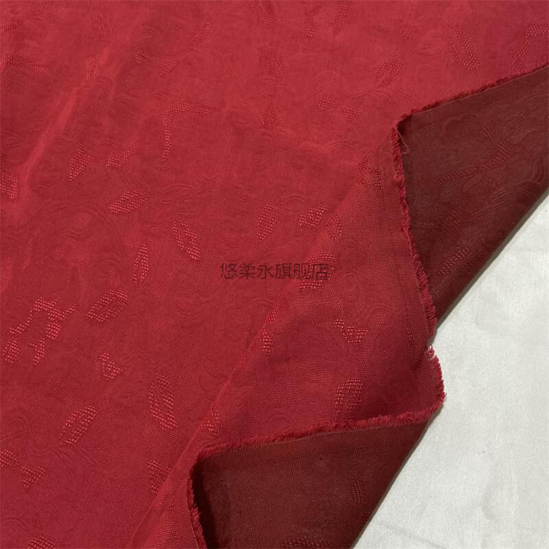 【官方旗舰】桑蚕丝布料布头面料正宗顺德古风丝绸莨绸布料 06号花萝