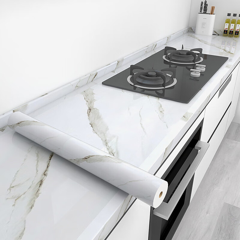 厨房防油贴纸防火耐高温灶台自粘贴膜墙纸台面防水加厚橱柜大理石 特