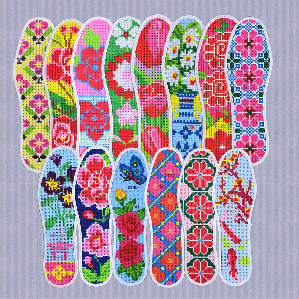 十字绣鞋垫自己绣半成品带针带线印花不褪色男女批发 032四季平安366