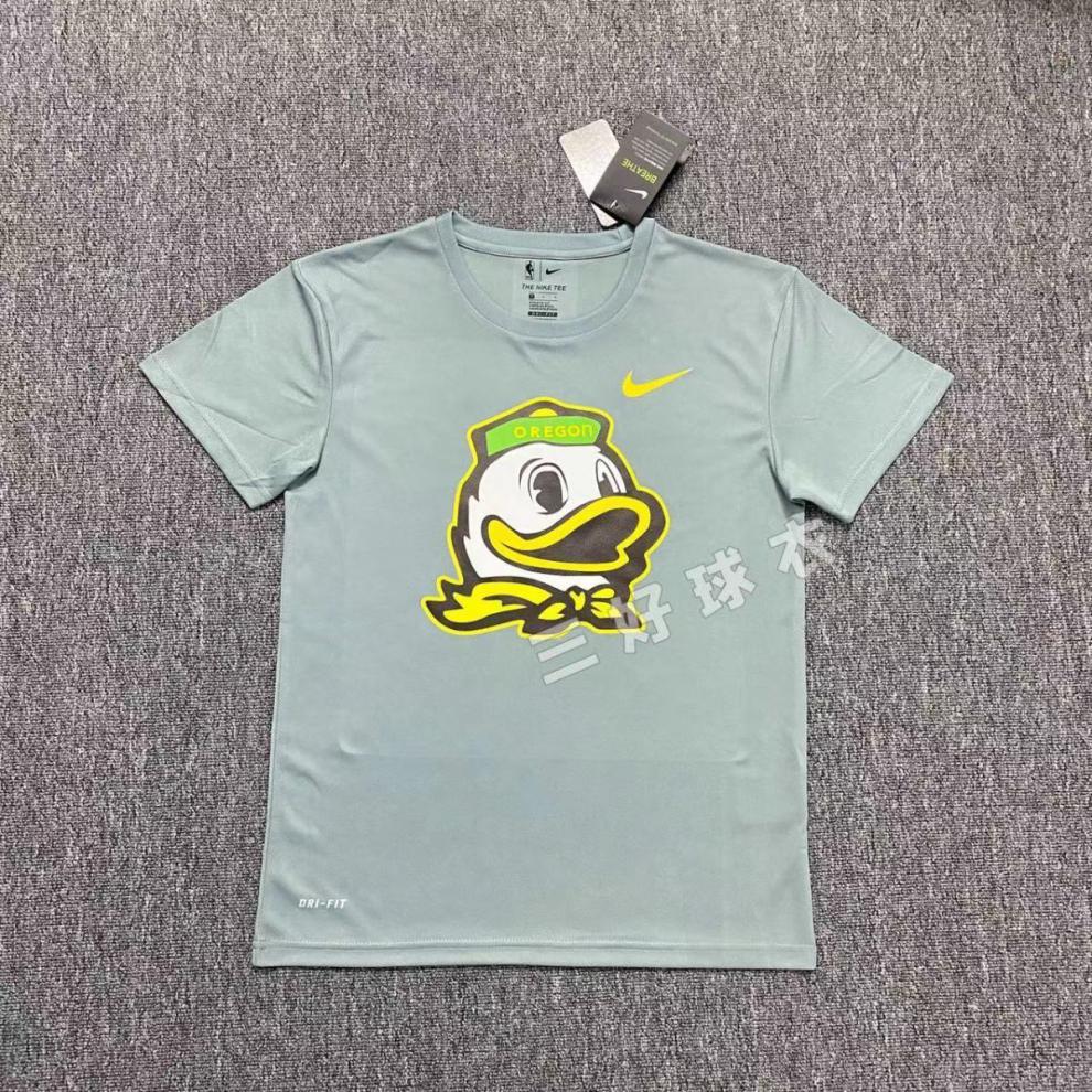 nacc俄勒冈大学鸭子速干短袖t恤北卡冈萨加篮球热训练投篮服男 鸭子