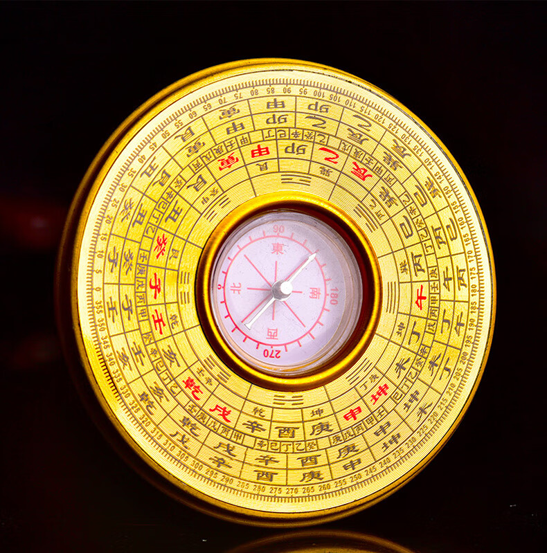善心阁超高精准罗盘罗经仪高精度堪舆铜指南针圆形带盖随身携带店铺